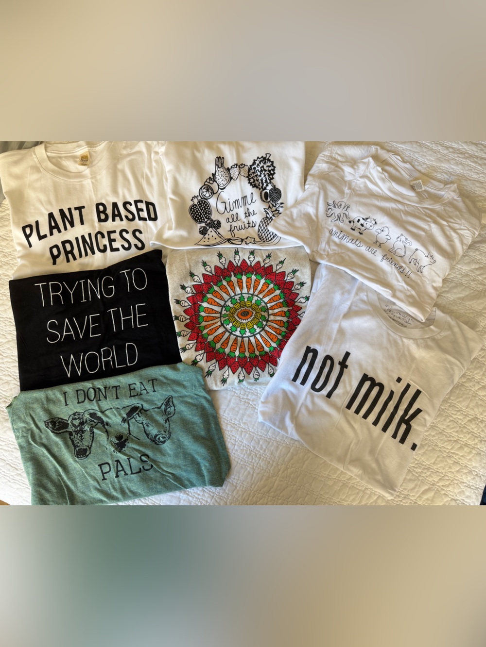 Bundle of 7 Graphic Short Sleeve Tee - Vegan, Activism, Vegetarian, Plant Based